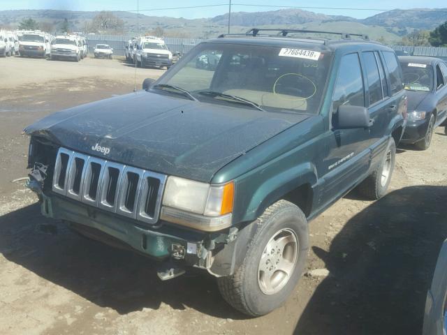 1J4GZ48S9WC310635 - 1998 JEEP GRAND CHER GREEN photo 2