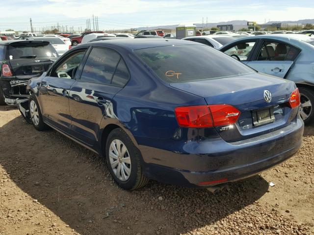 3VW2K7AJ4DM289385 - 2013 VOLKSWAGEN JETTA BASE 蓝色 照片 3