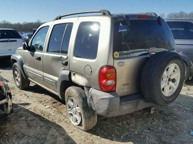 1J4GL48K04W214924 - 2004 JEEP LIBERTY SP BEIGE photo 3