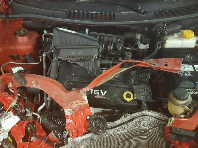 KL1TD66617B754899 - 2007 CHEVROLET AVEO BASE RED photo 7