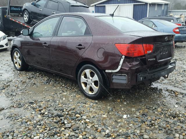 KNAFU4A29A5174477 - 2010 KIA FORTE EX BURGUNDY photo 3