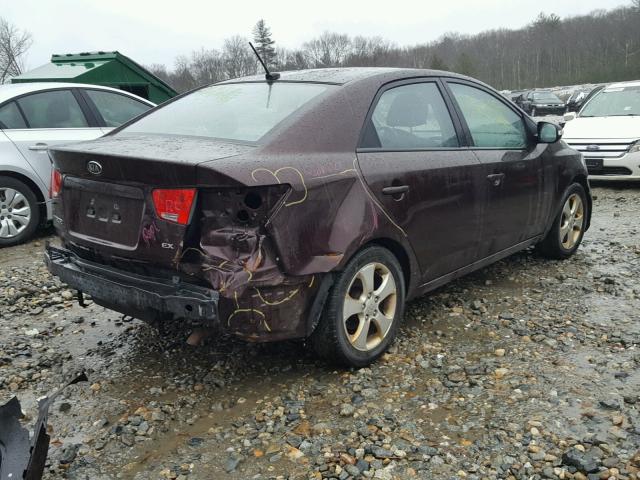 KNAFU4A29A5174477 - 2010 KIA FORTE EX BURGUNDY photo 4