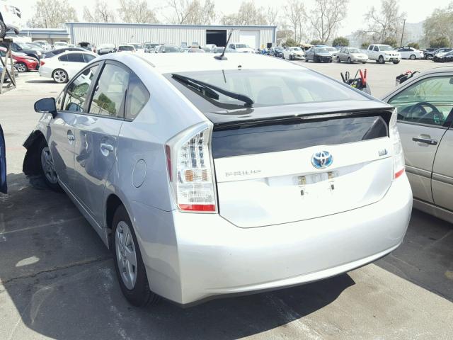 JTDKN3DUXB5347706 - 2011 TOYOTA PRIUS SILVER photo 3