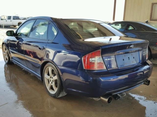 4S3BL676454218388 - 2005 SUBARU LEGACY GT BLUE photo 3