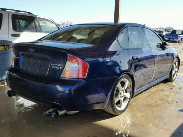 4S3BL676454218388 - 2005 SUBARU LEGACY GT BLUE photo 4