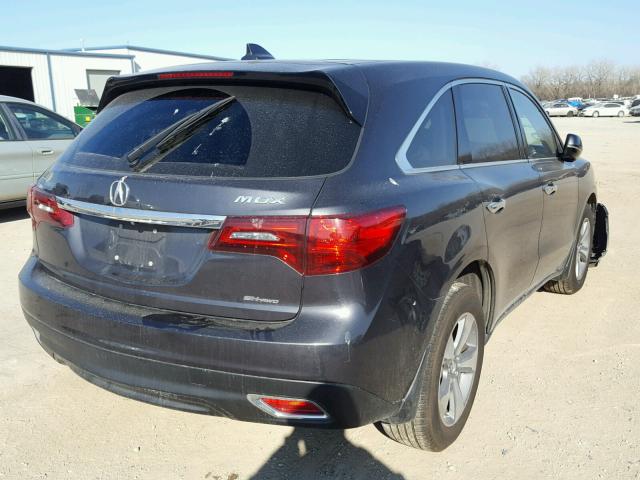 5FRYD4H29EB024650 - 2014 ACURA MDX GRAY photo 4