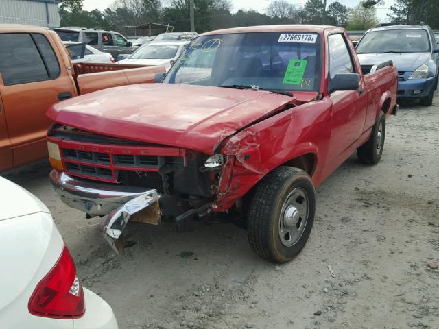 1B7FL26Y7TS547284 - 1996 DODGE DAKOTA RED photo 2