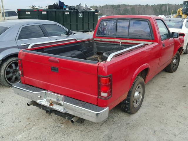 1B7FL26Y7TS547284 - 1996 DODGE DAKOTA RED photo 4