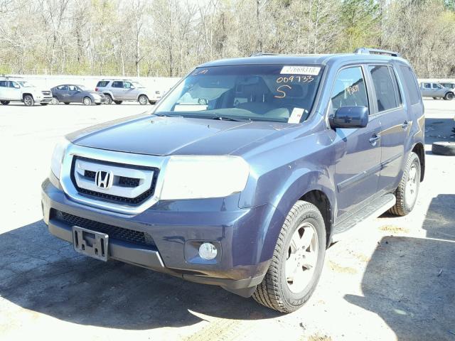 5FNYF3H51AB009733 - 2010 HONDA PILOT EXL BLUE photo 2