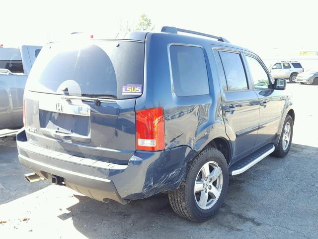 5FNYF3H51AB009733 - 2010 HONDA PILOT EXL BLUE photo 4