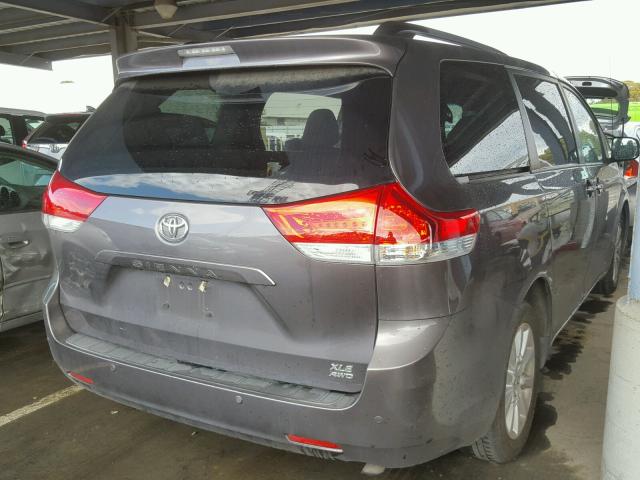 5TDDK3DC4CS041363 - 2012 TOYOTA SIENNA XLE GRAY photo 4