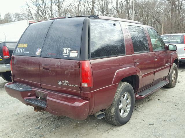 1GYEK13R2YR100571 - 2000 CADILLAC ESCALADE MAROON photo 4