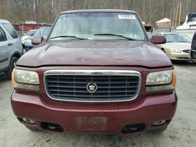 1GYEK13R2YR100571 - 2000 CADILLAC ESCALADE MAROON photo 9