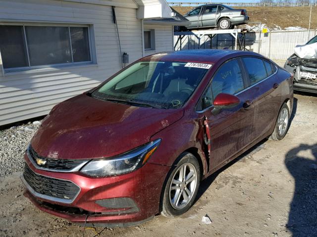 1G1BE5SM4G7309665 - 2016 CHEVROLET CRUZE LT RED photo 2