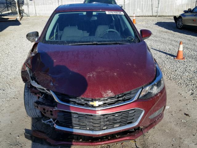 1G1BE5SM4G7309665 - 2016 CHEVROLET CRUZE LT RED photo 9