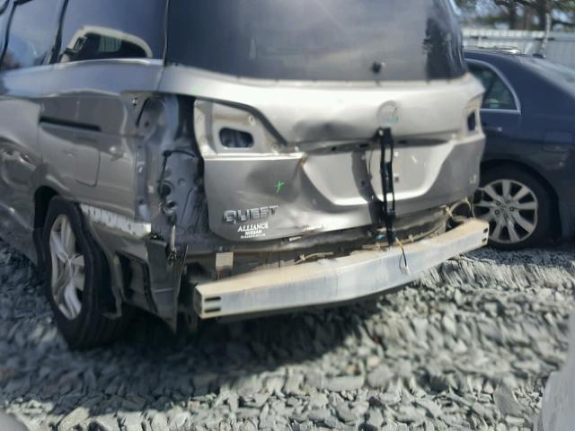 JN8AE2KPXC9039663 - 2012 NISSAN QUEST S SILVER photo 9