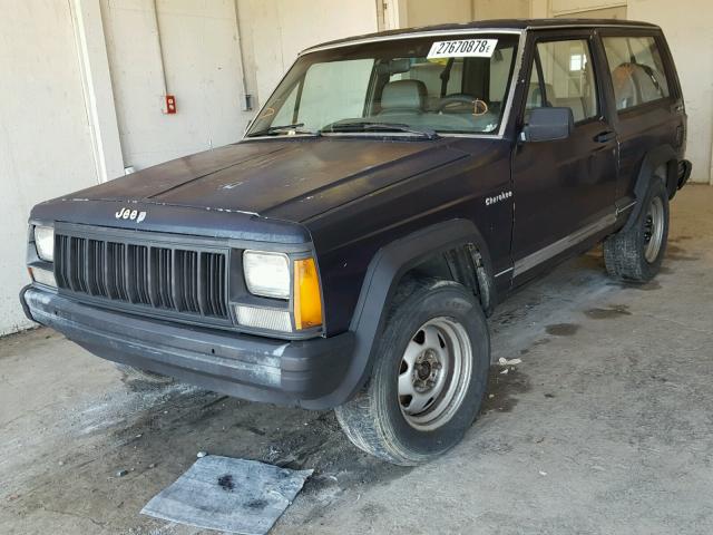 1J4FJ27S7ML573339 - 1991 JEEP CHEROKEE BLUE photo 2