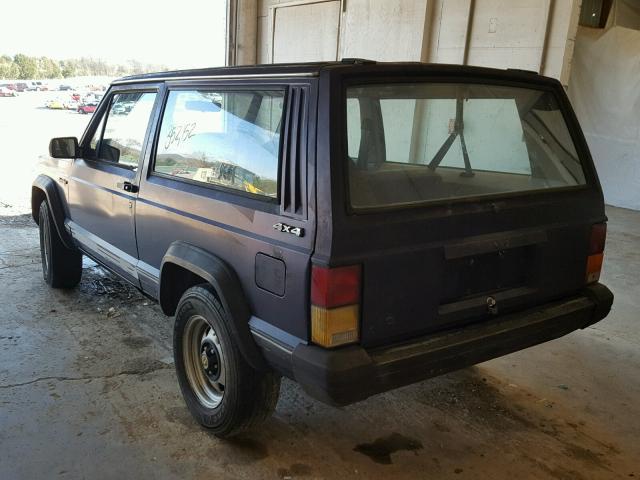 1J4FJ27S7ML573339 - 1991 JEEP CHEROKEE BLUE photo 3