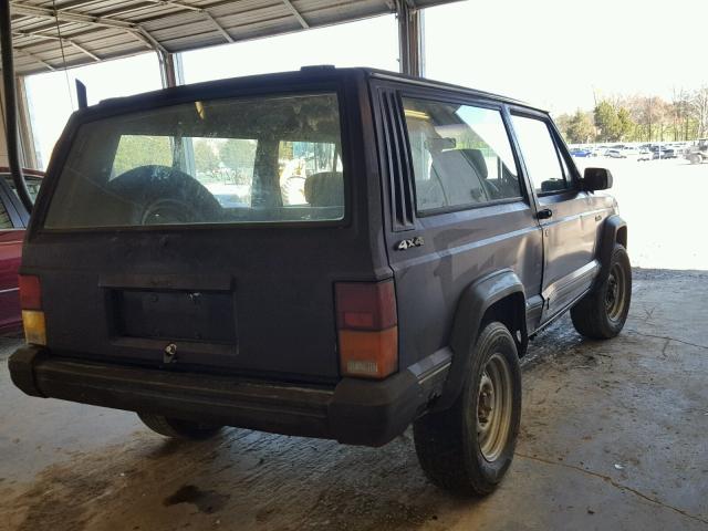 1J4FJ27S7ML573339 - 1991 JEEP CHEROKEE BLUE photo 4