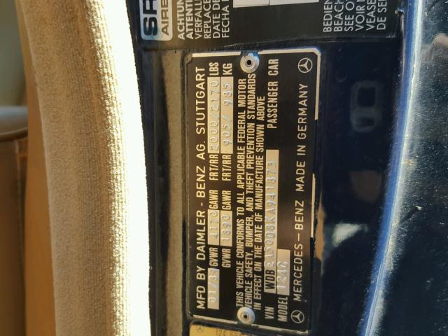 WDBEA50D8KA941873 - 1989 MERCEDES-BENZ 300 CE BLUE photo 10