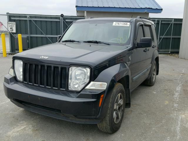 1J8GN28K88W240464 - 2008 JEEP LIBERTY SP BLACK photo 2