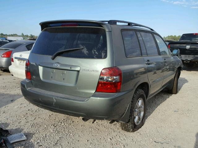 JTEGP21A670131355 - 2007 TOYOTA HIGHLANDER GREEN photo 4