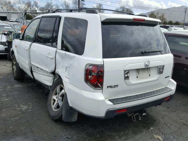 5FNYF18467B000322 - 2007 HONDA PILOT EX WHITE photo 3