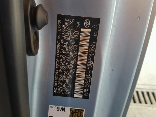 JTKDE177360080164 - 2006 TOYOTA SCION TC 蓝色 照片 10