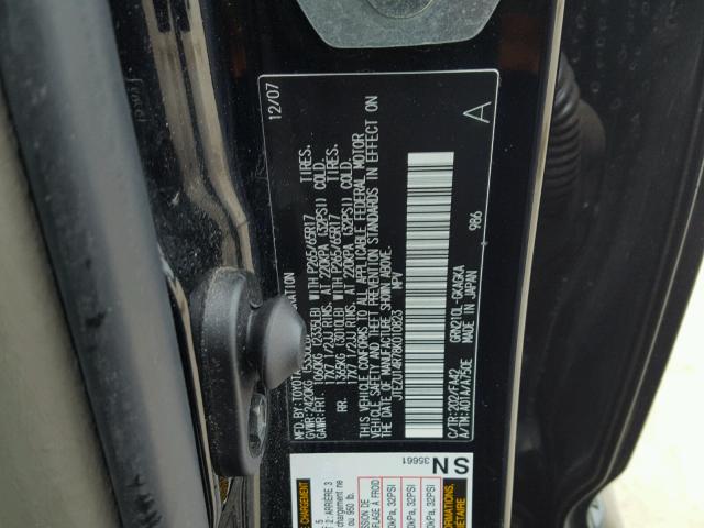 JTEZU14R78K010823 - 2008 TOYOTA 4RUNNER SR BLACK photo 10