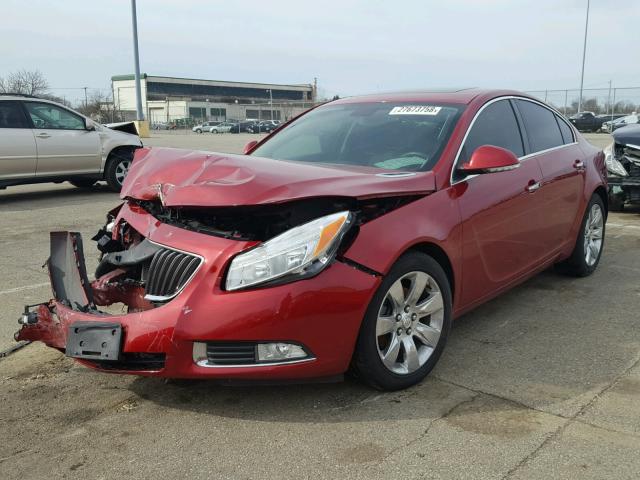 2G4GS5EV5C9201635 - 2012 BUICK REGAL PREM RED photo 2