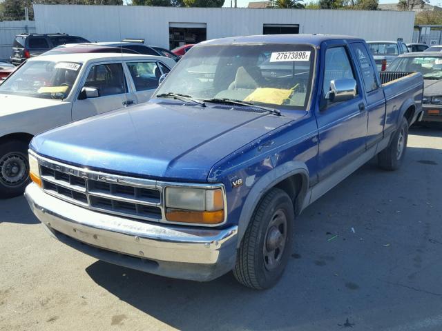 1B7GL23Y2SS357464 - 1995 DODGE DAKOTA BLUE photo 2