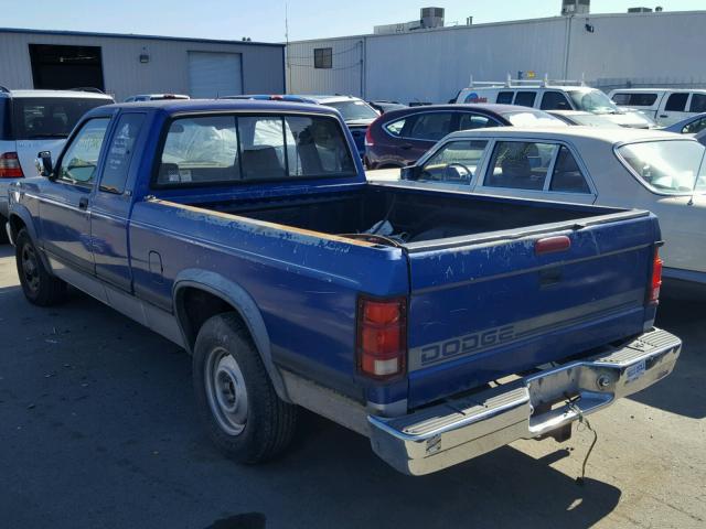 1B7GL23Y2SS357464 - 1995 DODGE DAKOTA BLUE photo 3