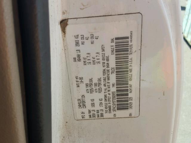 1B7HC16Y9TS582055 - 1996 DODGE RAM 1500 WHITE photo 10