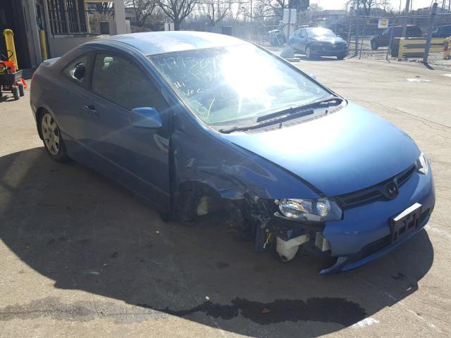 2HGFG12627H531981 - 2007 HONDA CIVIC LX BLUE photo 1