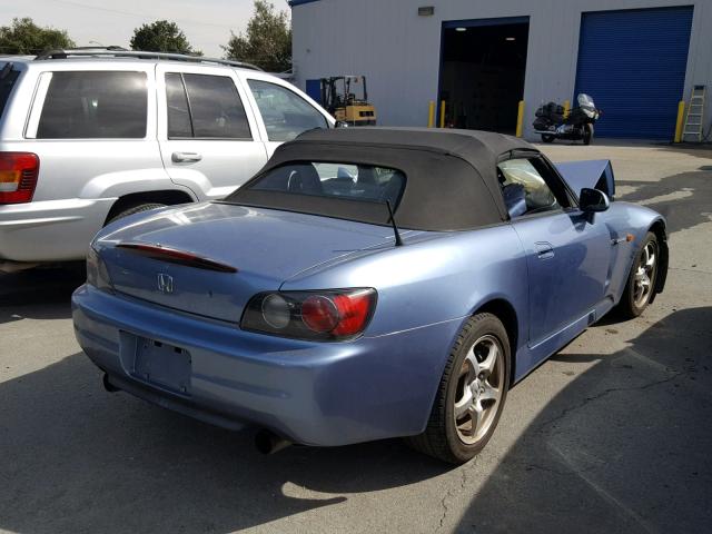 JHMAP11473T002692 - 2003 HONDA S2000 BLUE photo 4