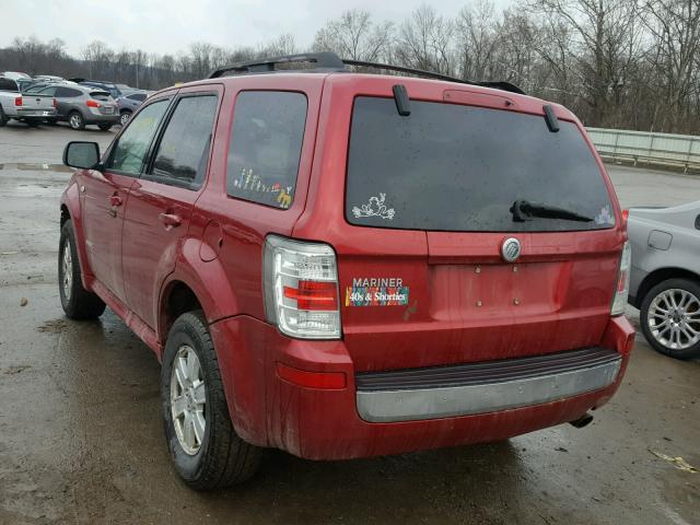 4M2CU81Z38KJ49252 - 2008 MERCURY MARINER RED photo 3