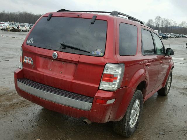 4M2CU81Z38KJ49252 - 2008 MERCURY MARINER RED photo 4