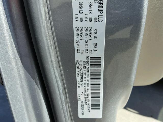 2C4RDGCG5DR655179 - 2013 DODGE GRAND CARA SILVER photo 10