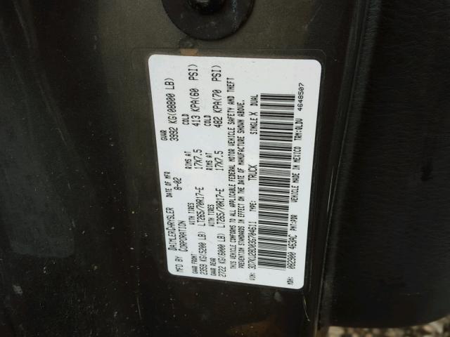 3D7KU28D03G704611 - 2003 DODGE RAM 2500 S GRAY photo 10