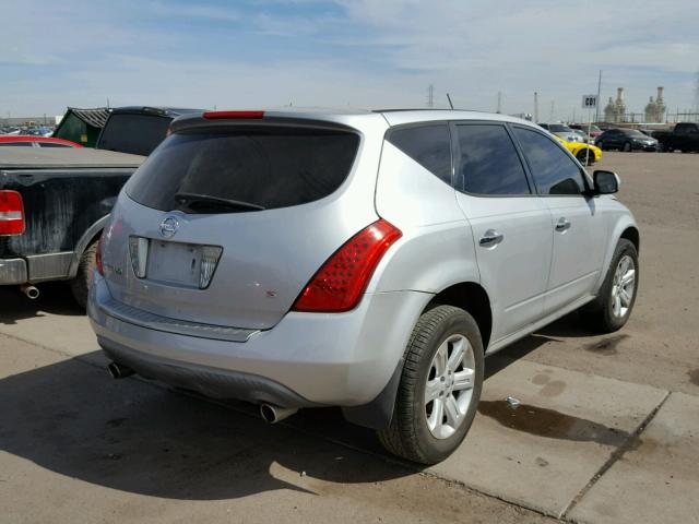 JN8AZ08T96W413859 - 2006 NISSAN MURANO SL SILVER photo 4