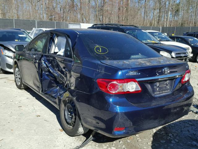 2T1BU4EE1CC857219 - 2012 TOYOTA COROLLA BA BLUE photo 3