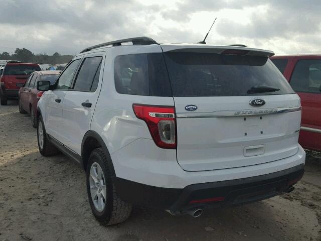 1FM5K8B80EGC25756 - 2014 FORD EXPLORER WHITE photo 3