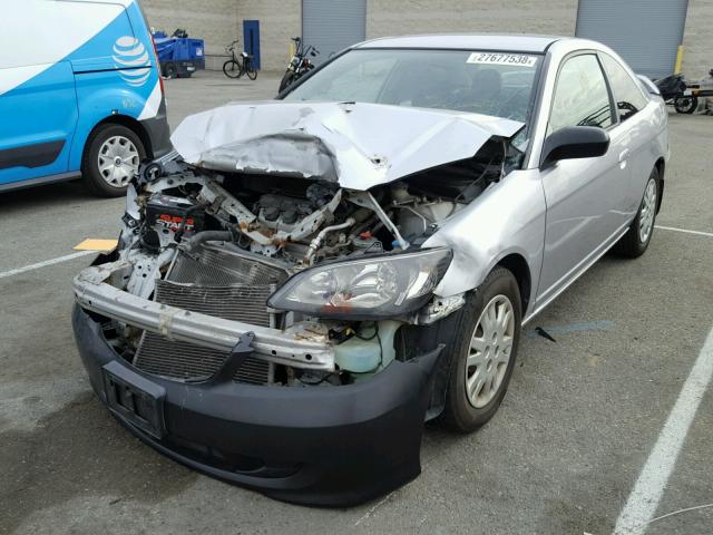 1HGEM22565L076439 - 2005 HONDA CIVIC LX SILVER photo 2