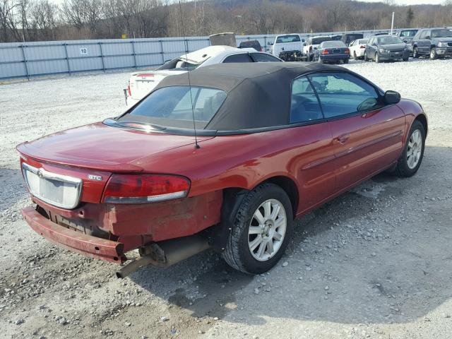 1C3EL75R15N614244 - 2005 CHRYSLER SEBRING GT RED photo 4