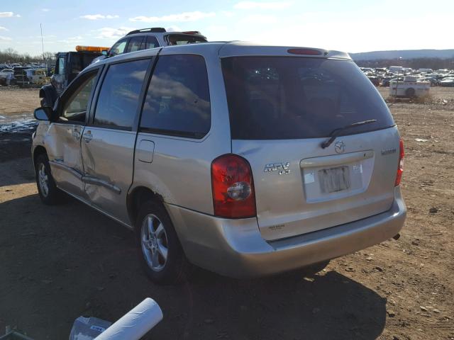 JM3LW28A220307734 - 2002 MAZDA MPV WAGON SILVER photo 3