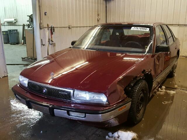 2G4WD54L5M1834559 - 1991 BUICK REGAL LIMI MAROON photo 2