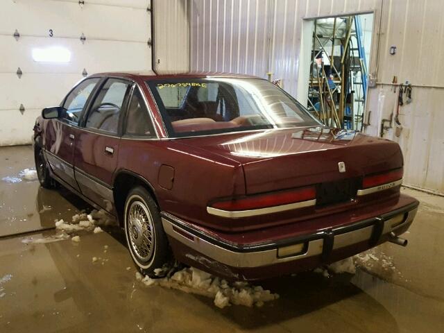 2G4WD54L5M1834559 - 1991 BUICK REGAL LIMI MAROON photo 3