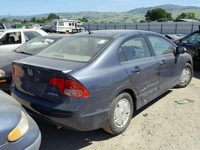 JHMFA36278S001064 - 2008 HONDA CIVIC HYBR GRAY photo 4