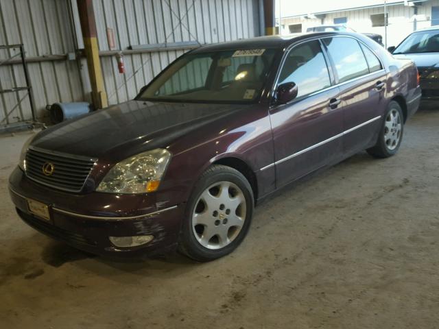 JTHBN30F430104008 - 2003 LEXUS LS 430 BURGUNDY photo 2