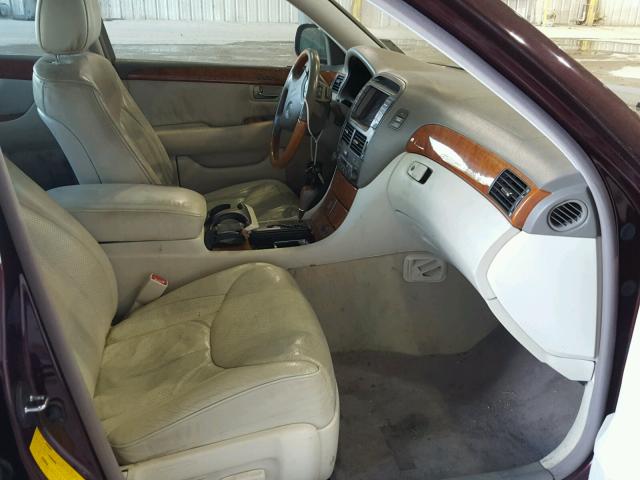 JTHBN30F430104008 - 2003 LEXUS LS 430 BURGUNDY photo 5